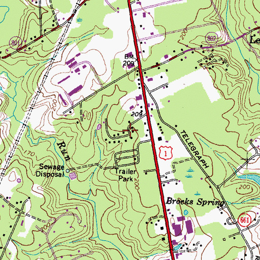 Topographic Map of Dellwood, VA