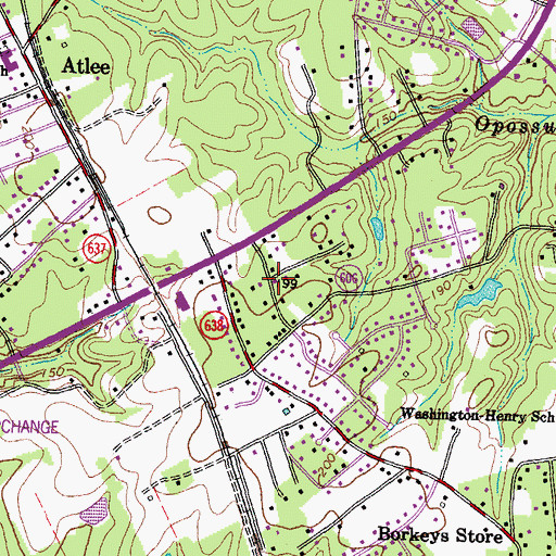 Topographic Map of Hanover Heights, VA