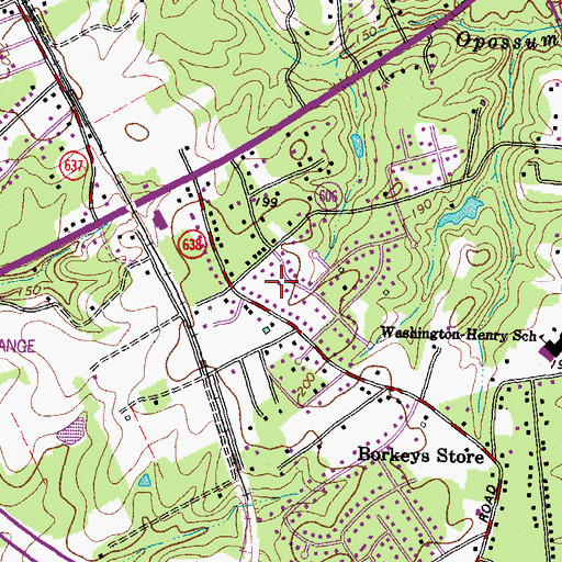 Topographic Map of Hanover Heights South, VA