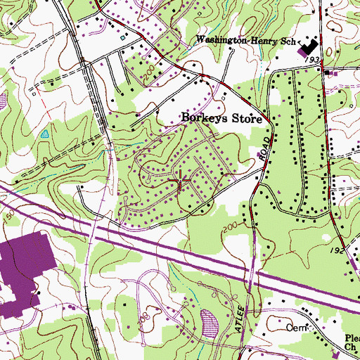 Topographic Map of Holly Ridge, VA