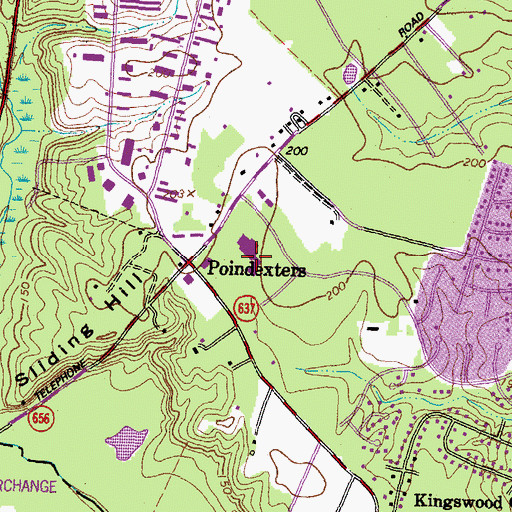 Topographic Map of Kings Charter Shopping Center, VA