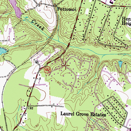 Topographic Map of Knollwood, VA