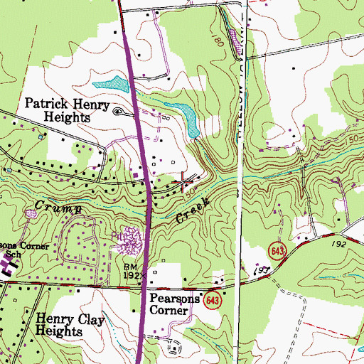 Topographic Map of Mimosa Hills, VA