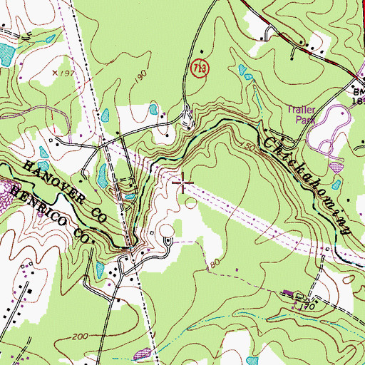 Topographic Map of Stony Run Estates, VA