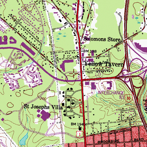Topographic Map of Hungary Brook Shopping Center, VA