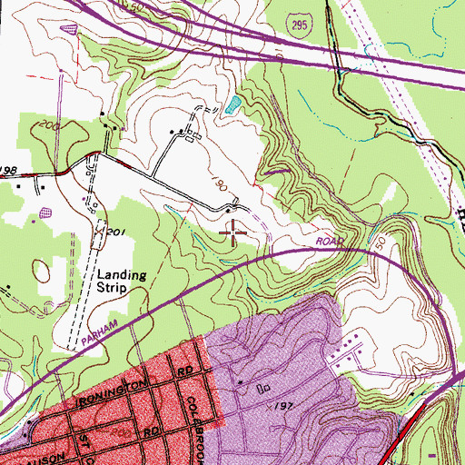 Topographic Map of Park Central Office Park, VA