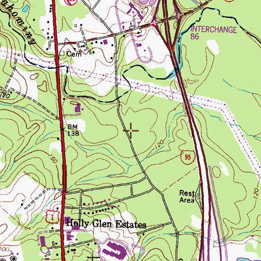 Topographic Map of Virginia Center Commons Mall Shopping Center, VA