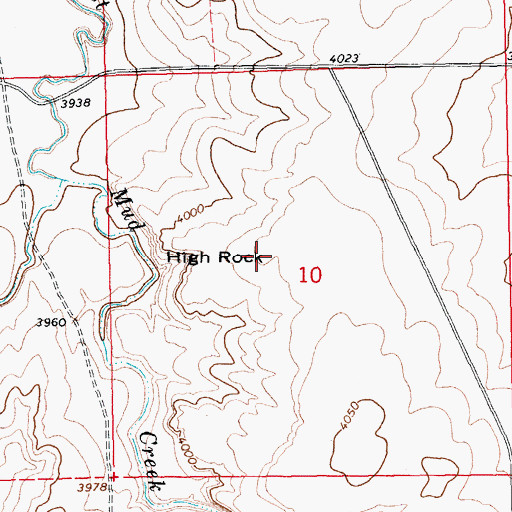 Topographic Map of High Rock, CO