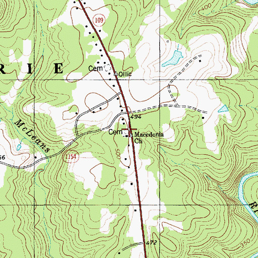 Topographic Map of Macedonia Cemetery, NC