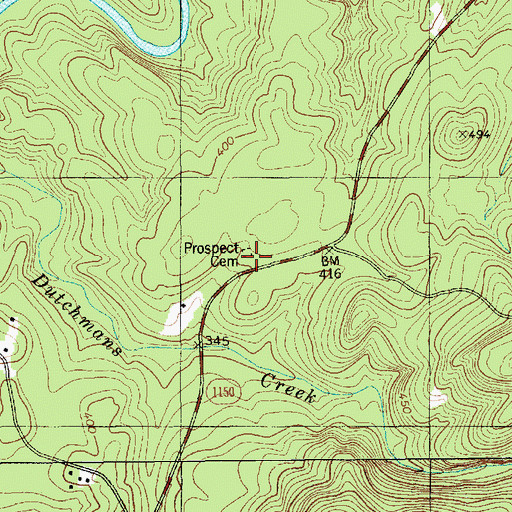 Topographic Map of Prospect Baptist Church (historical), NC