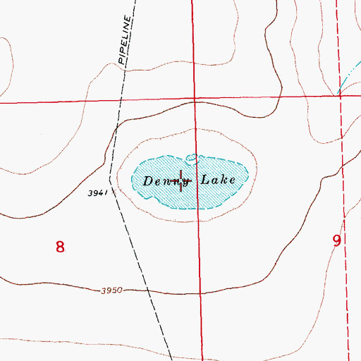 Topographic Map of Denny Lake, CO