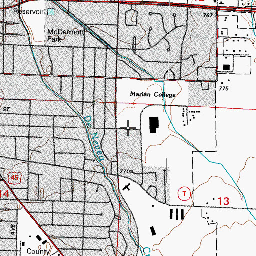 Topographic Map of Ben Sadoff Science Center, WI
