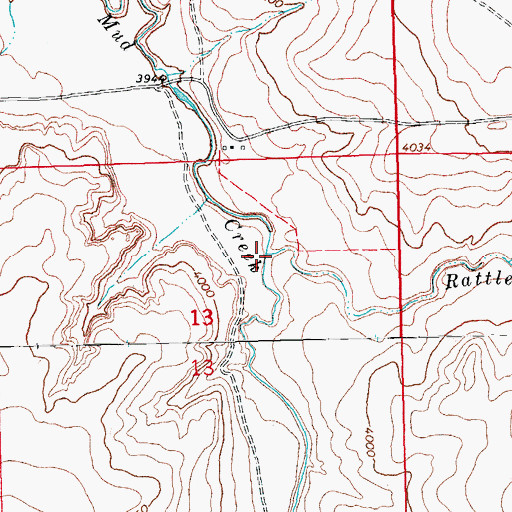 Topographic Map of Rattlesnake Creek, CO
