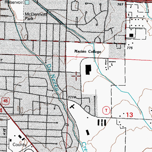 Topographic Map of Howard L Sadoff Memorial Gymnasium, WI