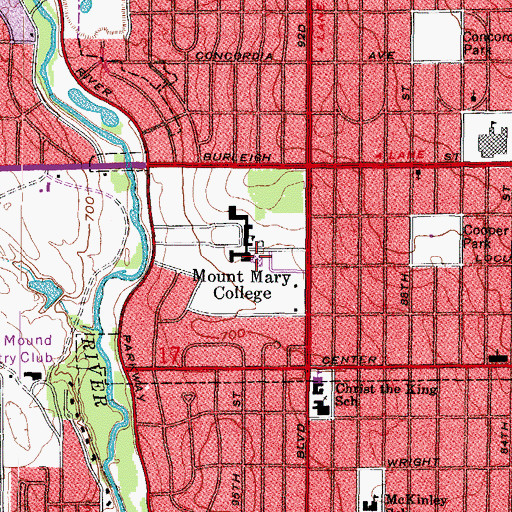 Topographic Map of Bergstrom Hall, WI