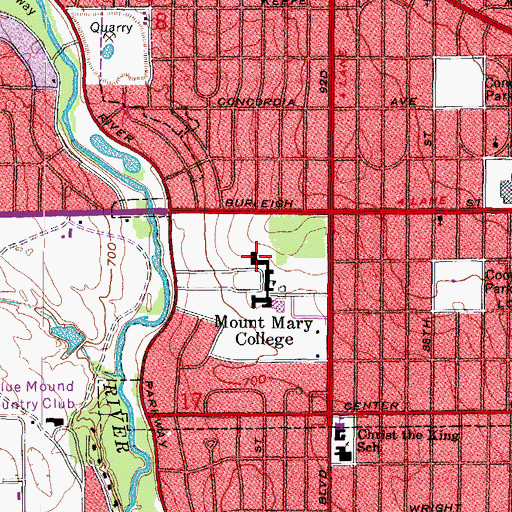 Topographic Map of Kostka Hall, WI