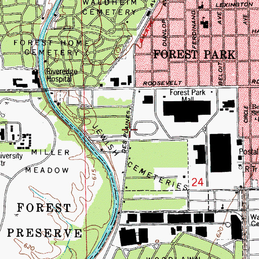 Topographic Map of Joseph and Sons Incorporaed Cemetery, IL
