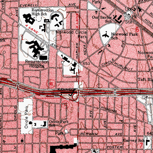 Topographic Map of Immaculate Conception Monastery, IL
