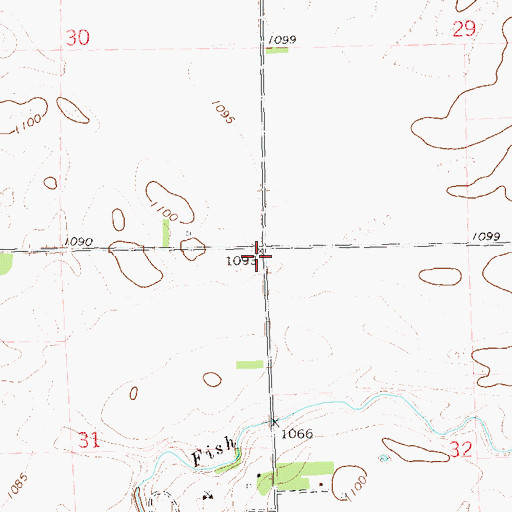 Topographic Map of Kinney School (historical), MN