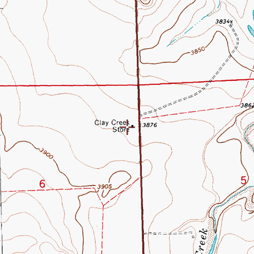 Topographic Map of Clay Creek Store, CO