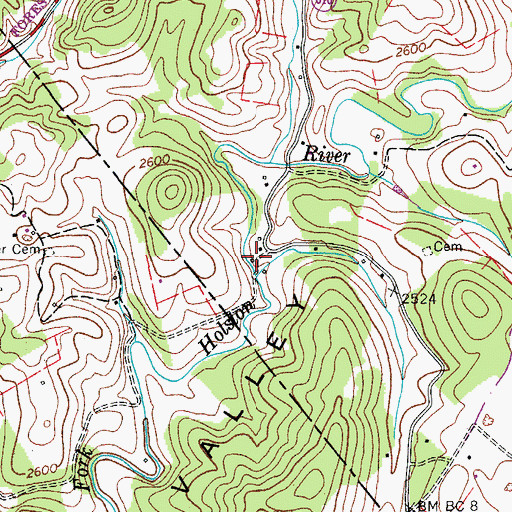 Topographic Map of Tilson Mill, VA