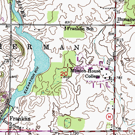 Topographic Map of Grether Natural Laboratory, WI