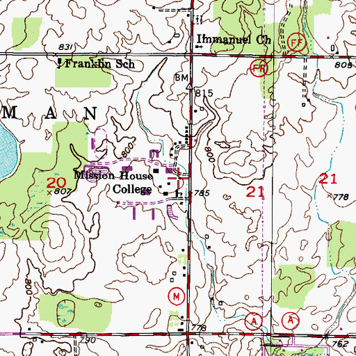 Topographic Map of Nash Center, WI