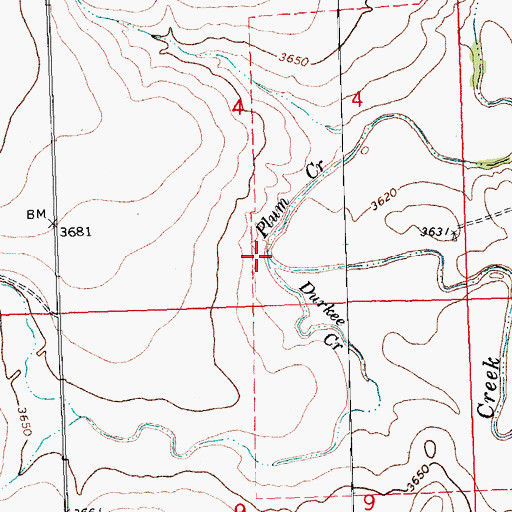Topographic Map of Durkee Creek, CO