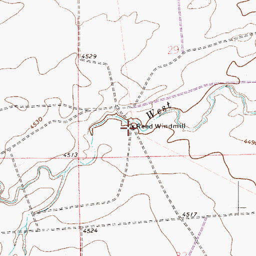Topographic Map of Reed Windmill, CO