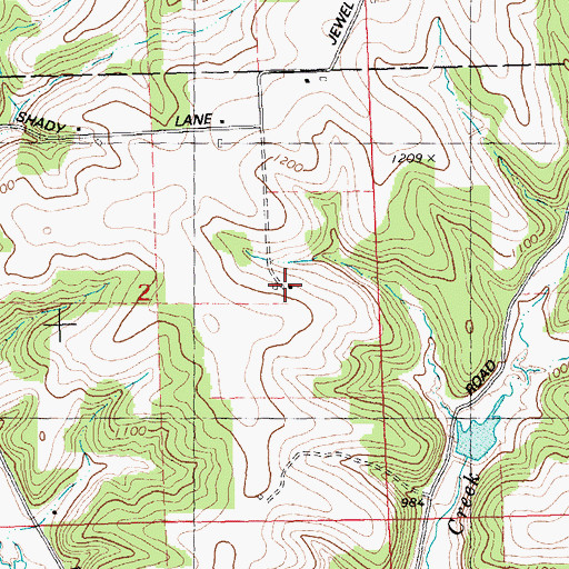 Topographic Map of Hickory Grove Farm, WI