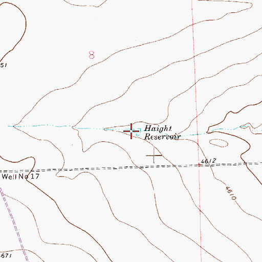 Topographic Map of Haight Reservoir, CO