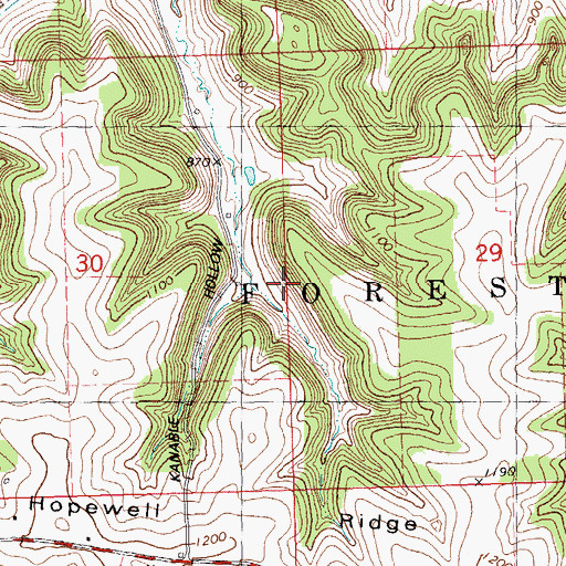 Topographic Map of Cold Springs Farm, WI