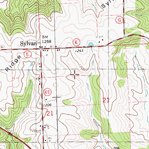 Topographic Map of Green Park Farm, WI