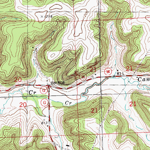 Topographic Map of Ruby Farm, WI