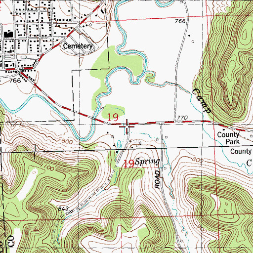 Topographic Map of Waggoners Stock Farm, WI