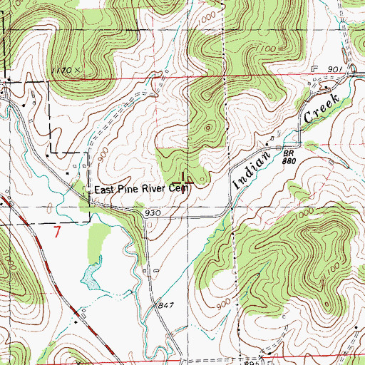 Topographic Map of Beranek Stock and Grain Farm, WI