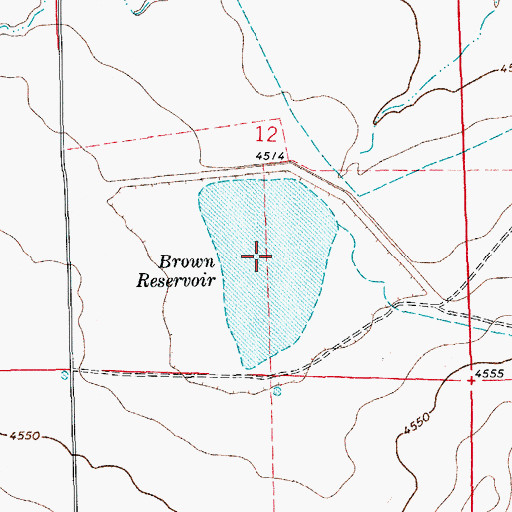 Topographic Map of Brown Reservoir, CO