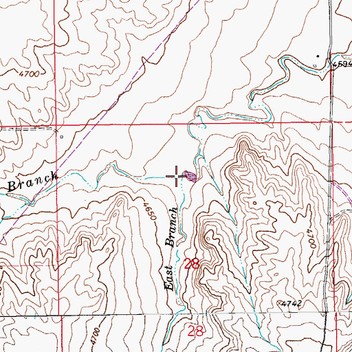 Topographic Map of West Branch Crooked Arroyo, CO