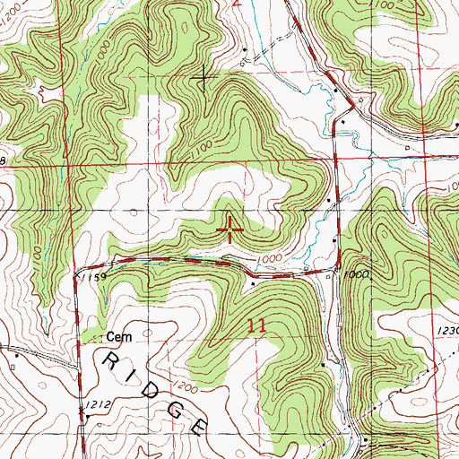 Topographic Map of Booher Homestead Stock Farm, WI