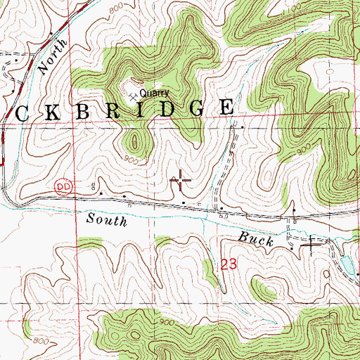 Topographic Map of Burr Oak Stock Farm, WI