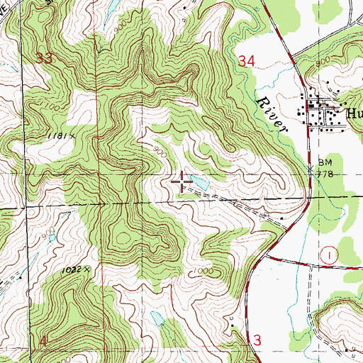 Topographic Map of Castle Rock Stock Farm, WI