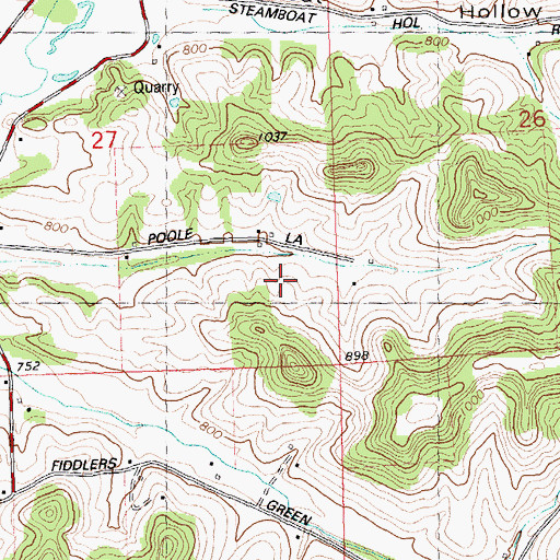 Topographic Map of Dry Hollow Farm, WI