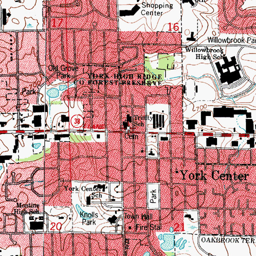 Topographic Map of Trinity Lutheran Cemetery, IL