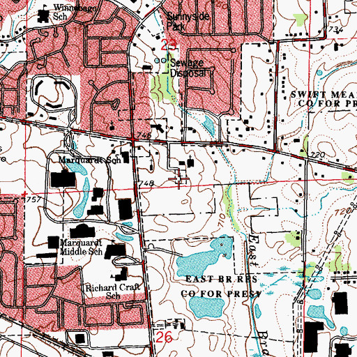 Topographic Map of Saint Andrew Ukrainian Orthodox Cemetery, IL