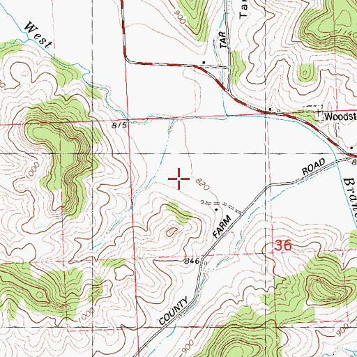 Topographic Map of Evergreen Stock Farm, WI