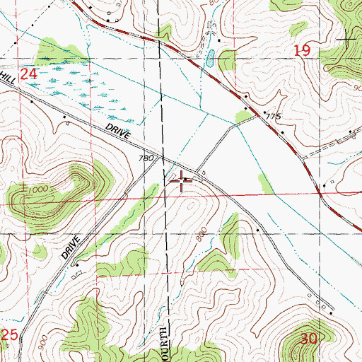 Topographic Map of Fancy Creek Stock Farm, WI