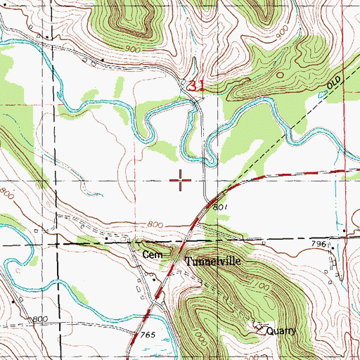 Topographic Map of Meadow Stock Farm, WI