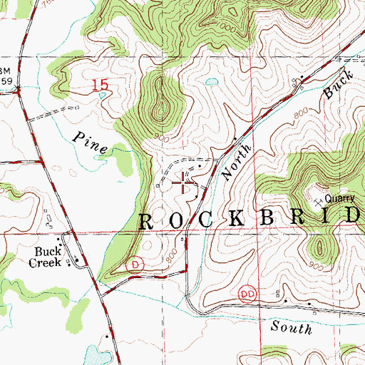 Topographic Map of Meadow Vale Stock and Dairy Farm, WI