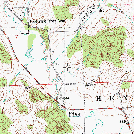 Topographic Map of Meehoec Stock and Grain Farm, WI