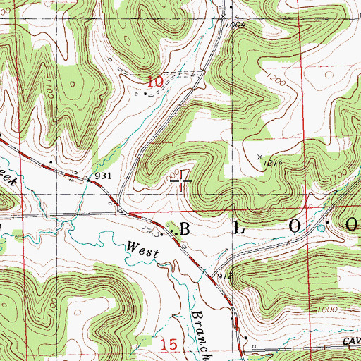 Topographic Map of Oakwood Farm, WI